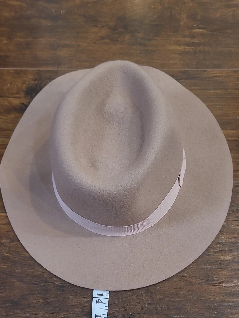Lucky Brand Wide-Brim Wool Felt Women's Hat in Beige with Ribbon